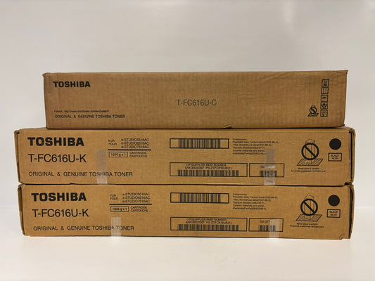 3 OEM Toshiba eSTUDIO 5516AC,6516AC,7516AC T-FC616U-CKK Toners(Water Damage Box)