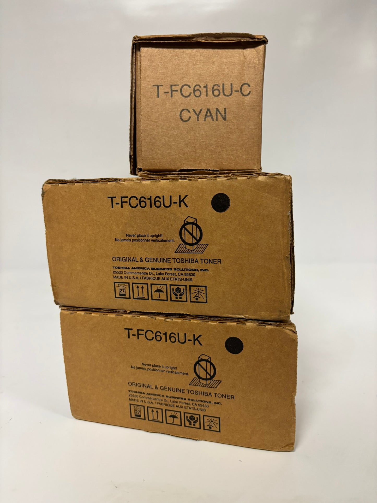 3 OEM Toshiba eSTUDIO 5516AC,6516AC,7516AC T-FC616U-CKK Toners(Water Damage Box)