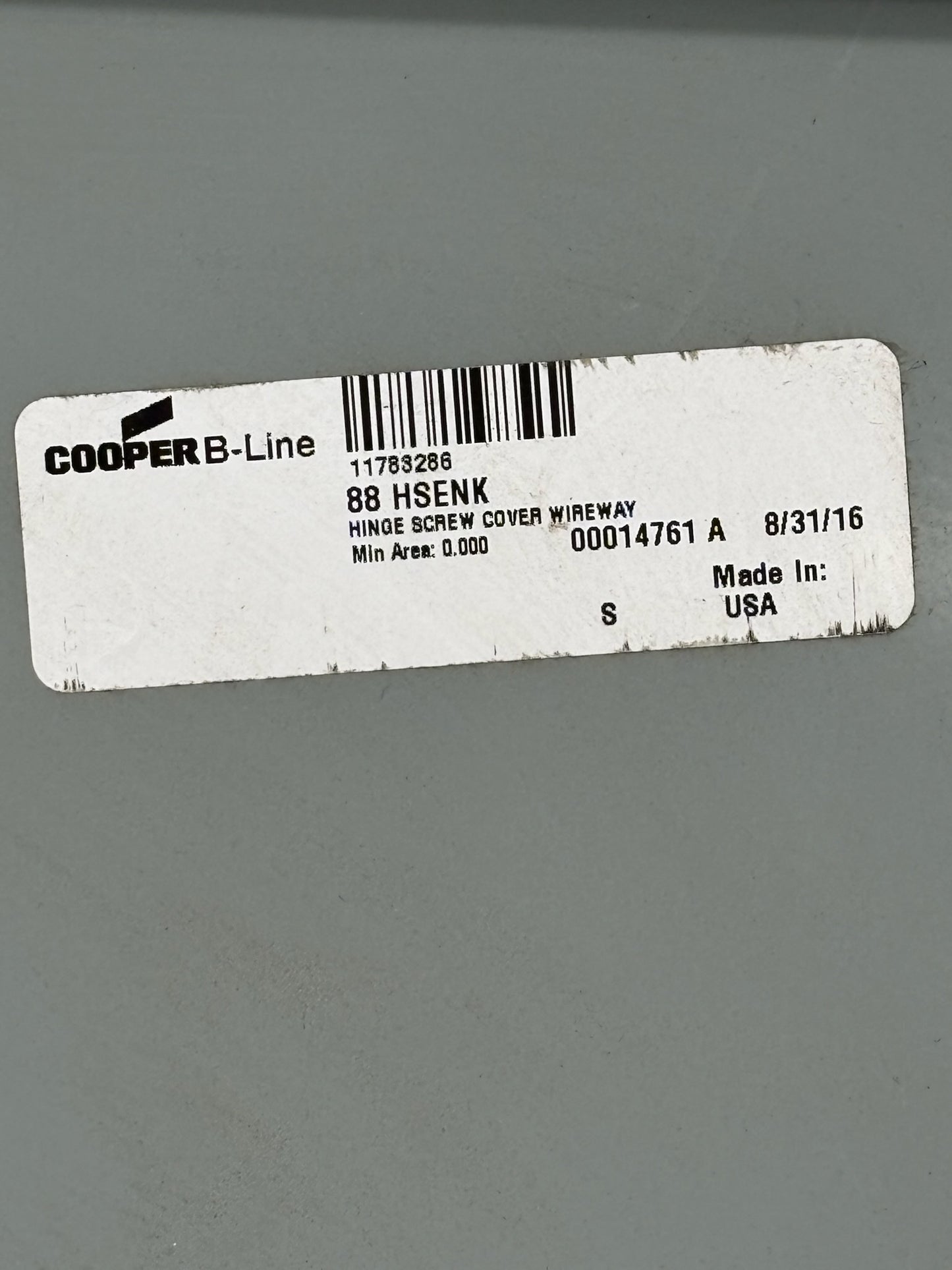 3-Pack Cooper B-Line 88 E NK Wireway End Cap (8″ × 8″, Steel, No Knockouts)