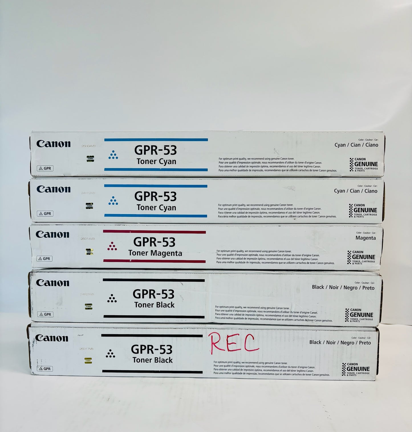 5 Genuine Canon iR Adv. C3325,C3330,C3525 Cyan,Magenta,& Black Toner GPR-53 CCMKK