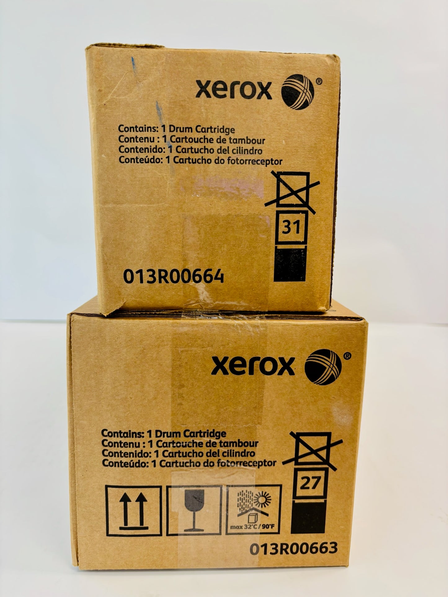 2 Genuine Xerox Color C550,560,570,C60 Color & Black Drum 013R00663,013R00664
