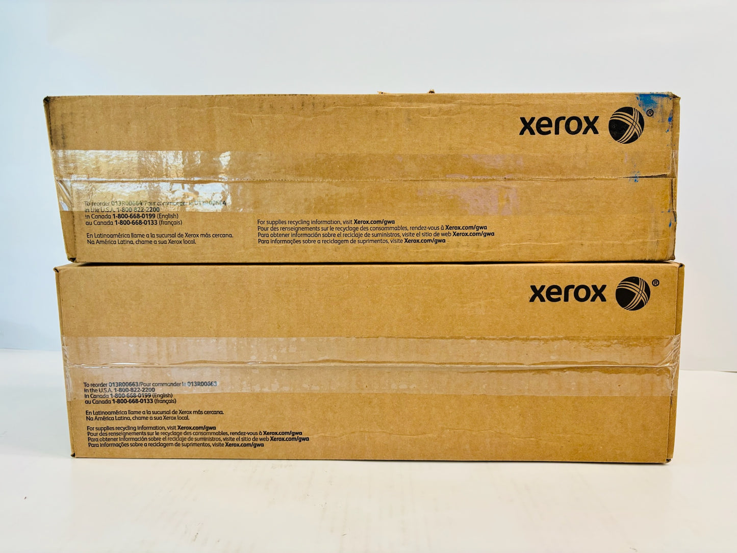 2 Genuine Xerox Color C550,560,570,C60 Color & Black Drum 013R00663,013R00664