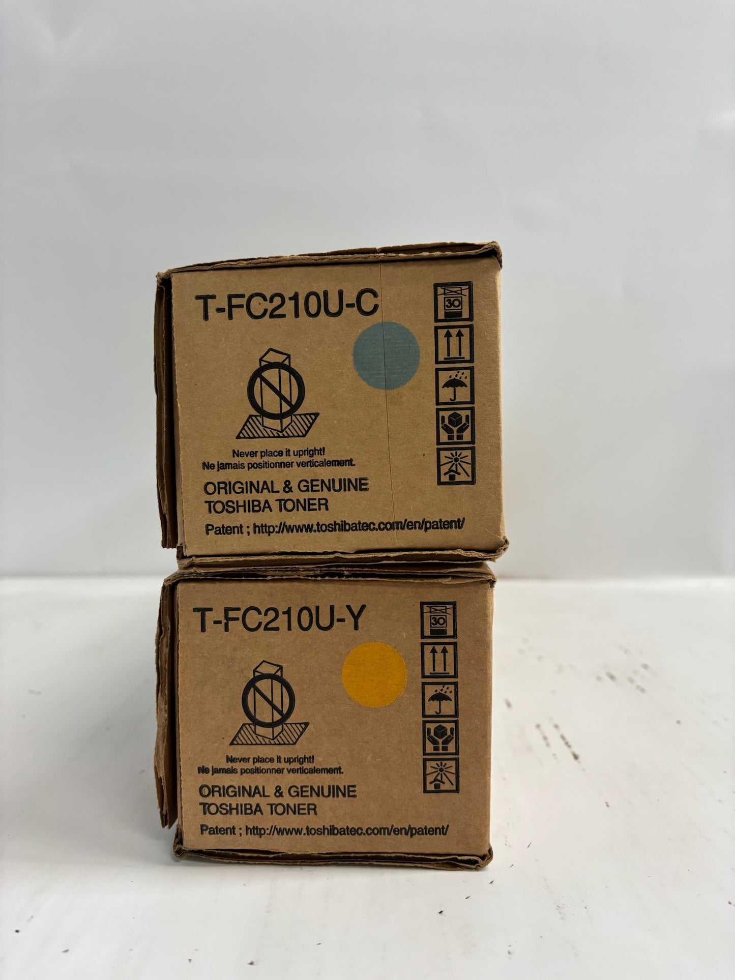 2 New OEM Toshiba eStudio 2010AC, 2510AC CY Toners T-FC210U (No Magenta&Black)