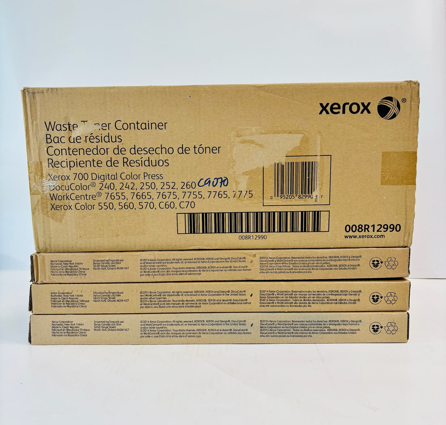 4 Genuine Xerox WC7655,7665,7675,C550,560 Waste Toner Containers 008R12990