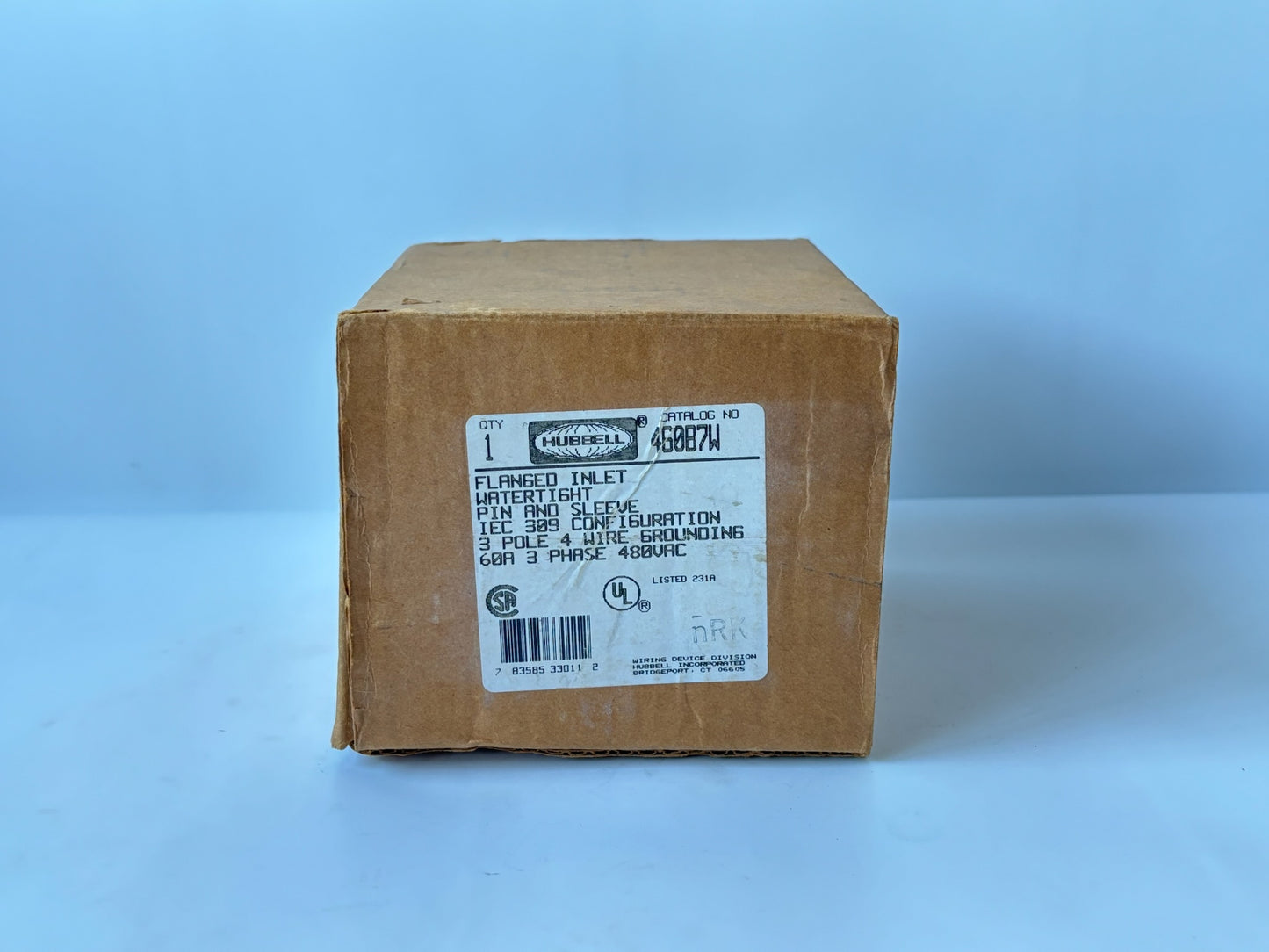 Hubbell HBL460B7W 60A 480V 3‑Phase Watertight Inlet