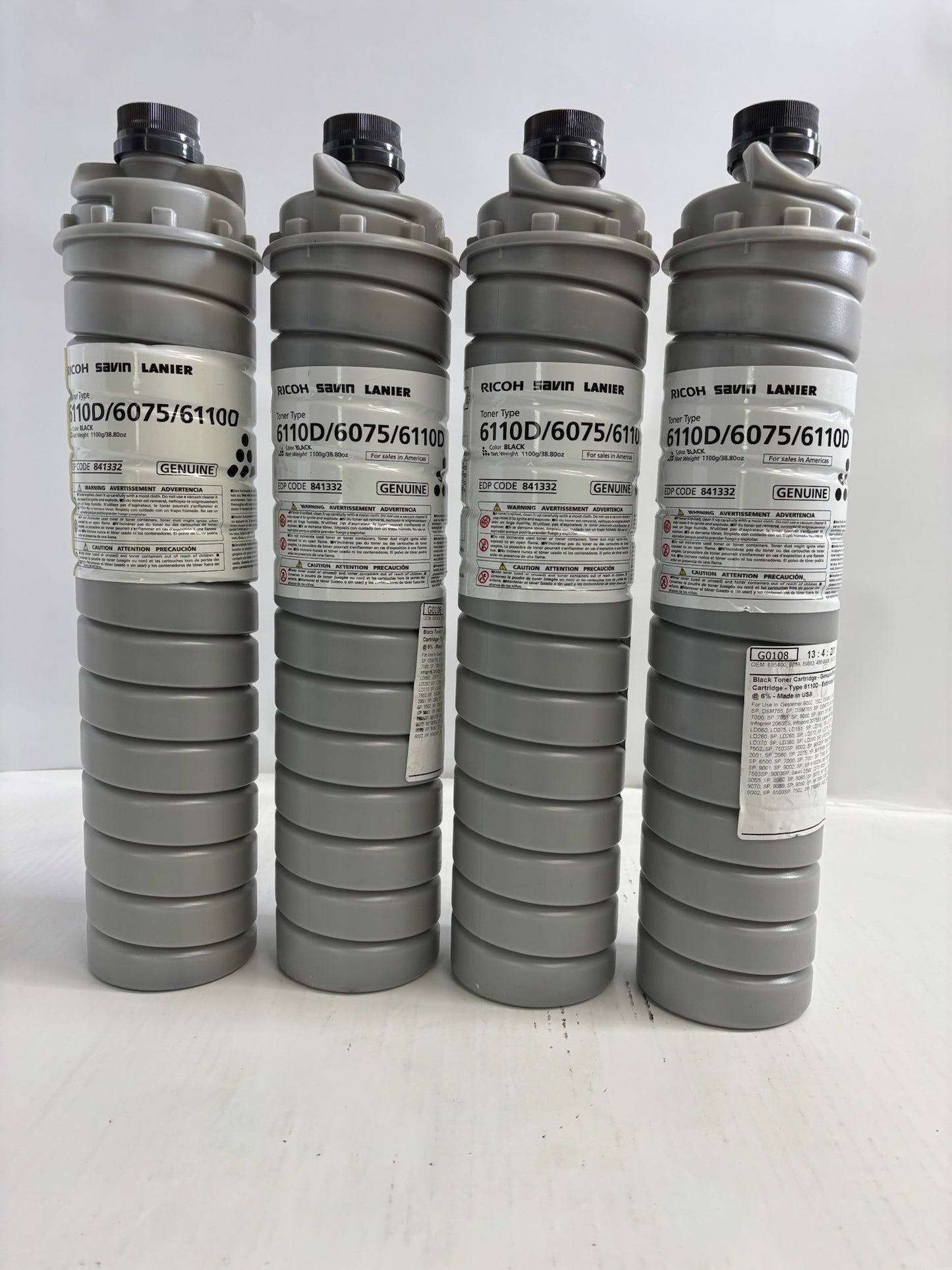 4 New Genuine Ricoh Aficio 1060,1075,2051,2075 Type 6110D Black Toners 841332