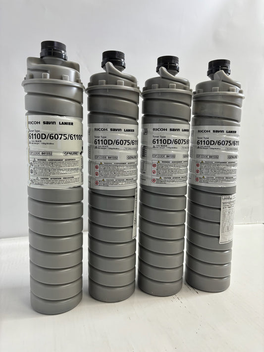 4 New Genuine Ricoh Aficio 1060,1075,2051,2075 Type 6110D Black Toners 841332