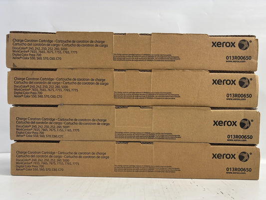4 Genuine Xerox DocuColor 240,242,250 Charge Corotron Cartridge 013R00650