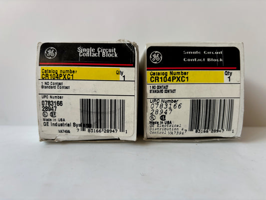 2 PK GE CR104PXC1 1 No Contact Standard Contact Single Circuit Contact Block