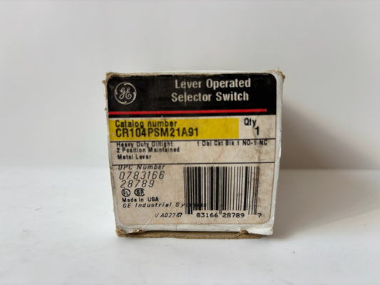 GE CR104PSM21A91 heavy Duty Oiltight 2 position Maintained Metal Lever