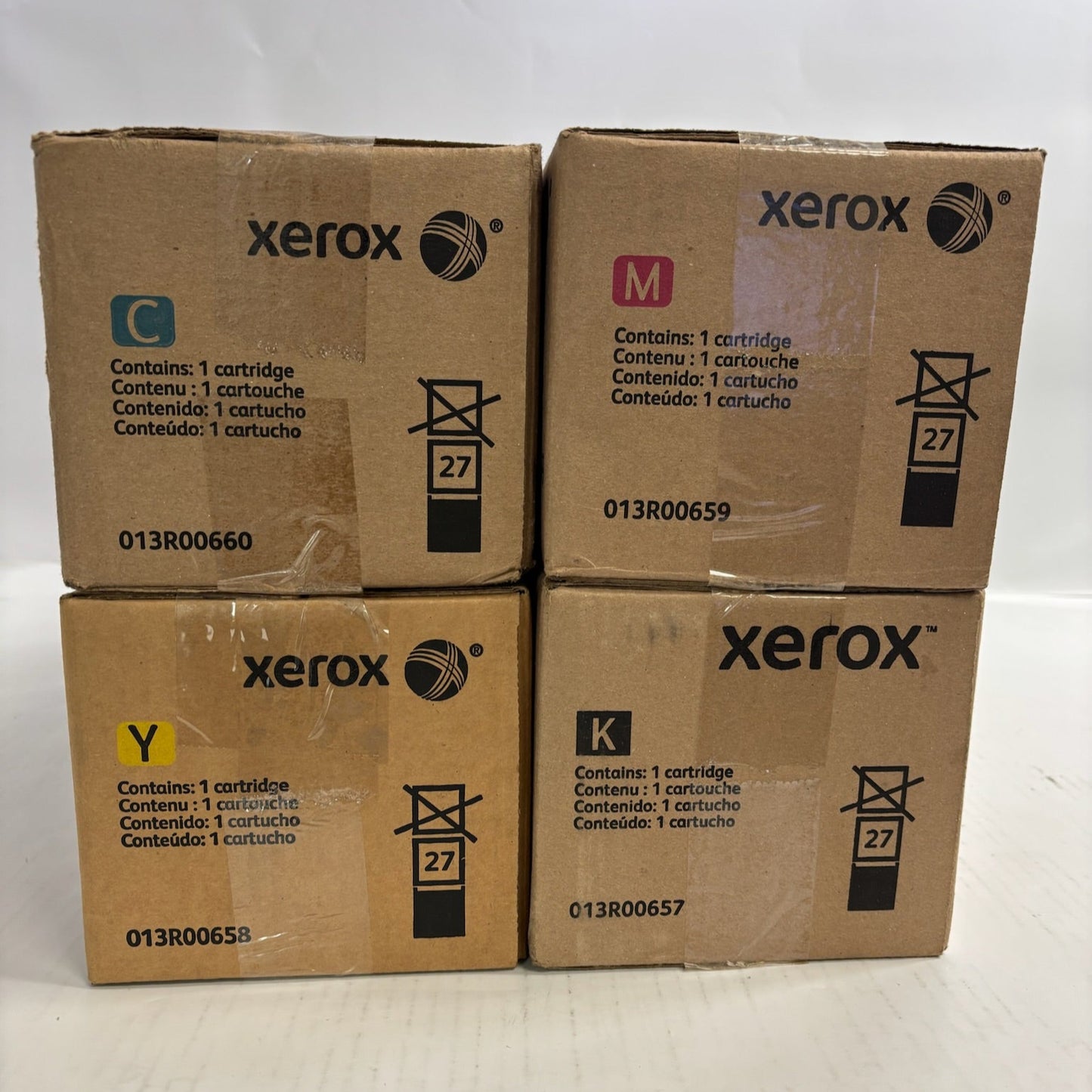 4 New Genuine Xerox WC7120,7125,7220,7225 CMYK Drums 013R00657,658,659,660