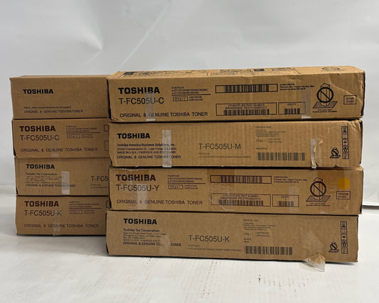 8 OEM Toshiba E2505AC,3005AC CCCMYYKK Toners T-FC505U (Mag/Blk: open with tab)