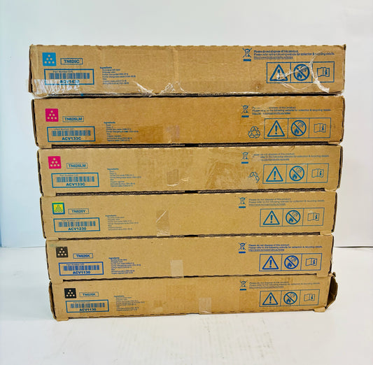 6 Cosmetic OEM Konica BH C450i,C550i Cyan, Mag, Yel & Black Toner TN626 CMMYKK