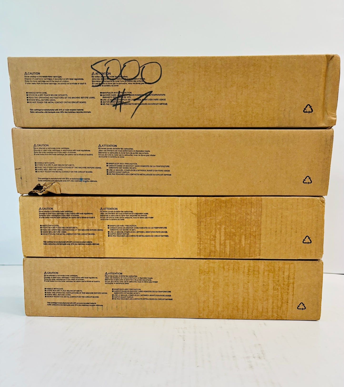 4 Genuine Toshiba es2555C,3055C,C4555C Cyan, Magenta & Black Toner T-FC50U CMMK