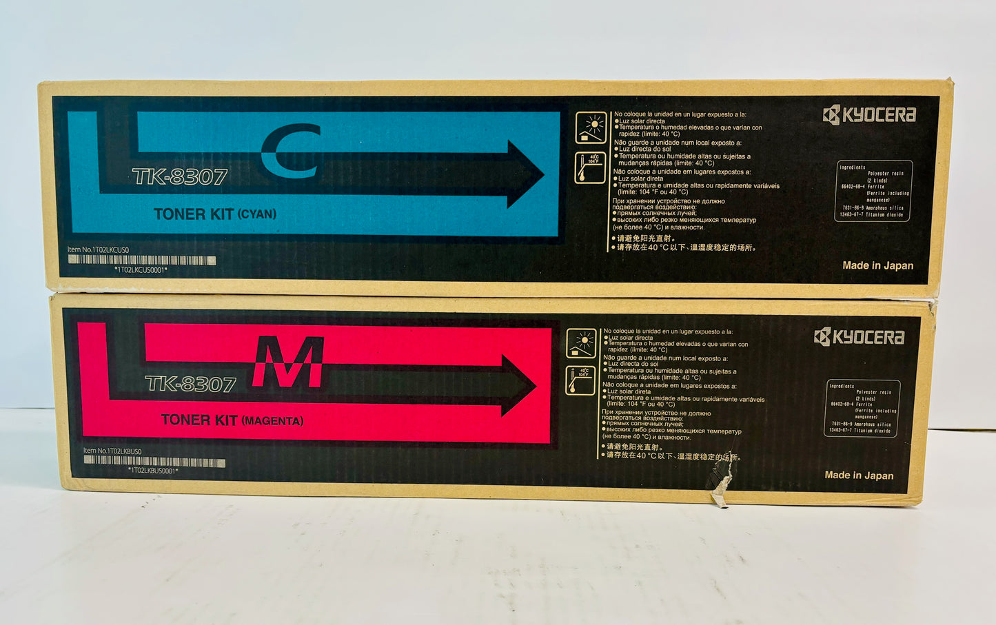 2 Genuine Kyocera TASKalfa 3050ci,3051ci Cyan & Magenta Toner TK-8307 CM