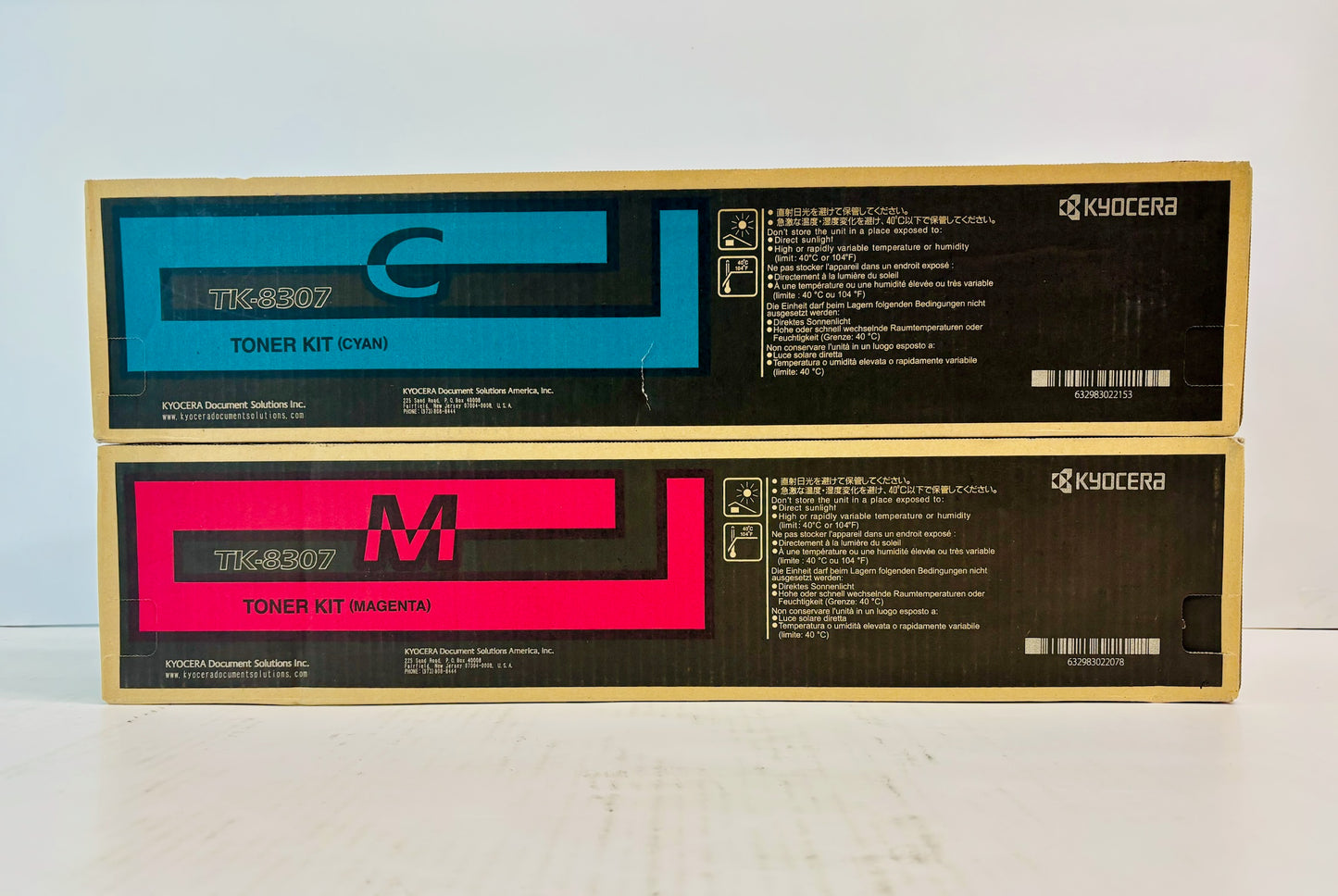 2 Genuine Kyocera TASKalfa 3050ci,3051ci Cyan & Magenta Toner TK-8307 CM