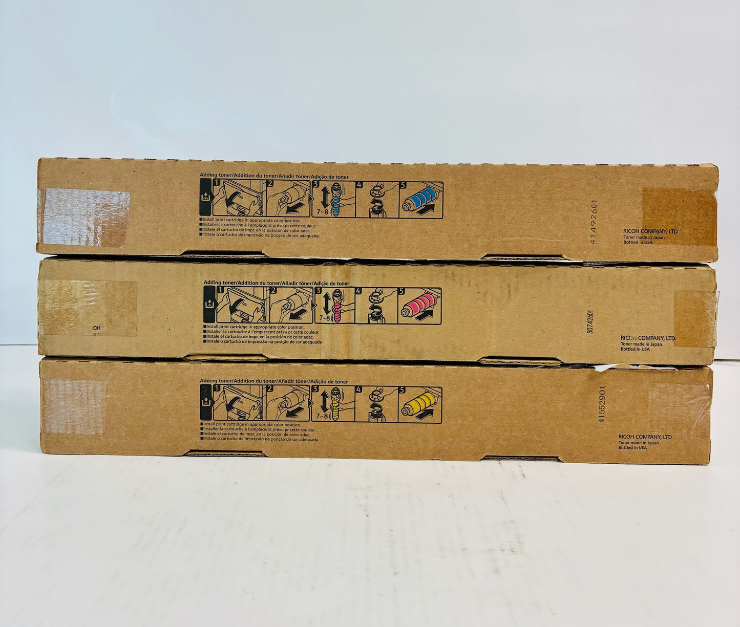 3 Genuine Ricoh IM C4500,C6000 Cyan, Mag & Yellow Toner 842280,842281,842282