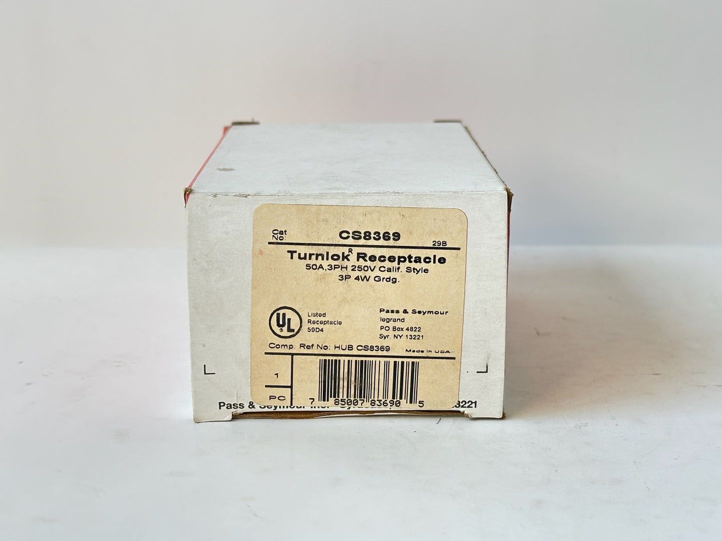 Legrand / Pass & Seymour CS8369 50A 250V 3‑Pole Locking Receptacle