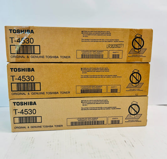 3 Genuine Toshiba E STUDIO 205L,205SE,255 Black Toner T-4530-K