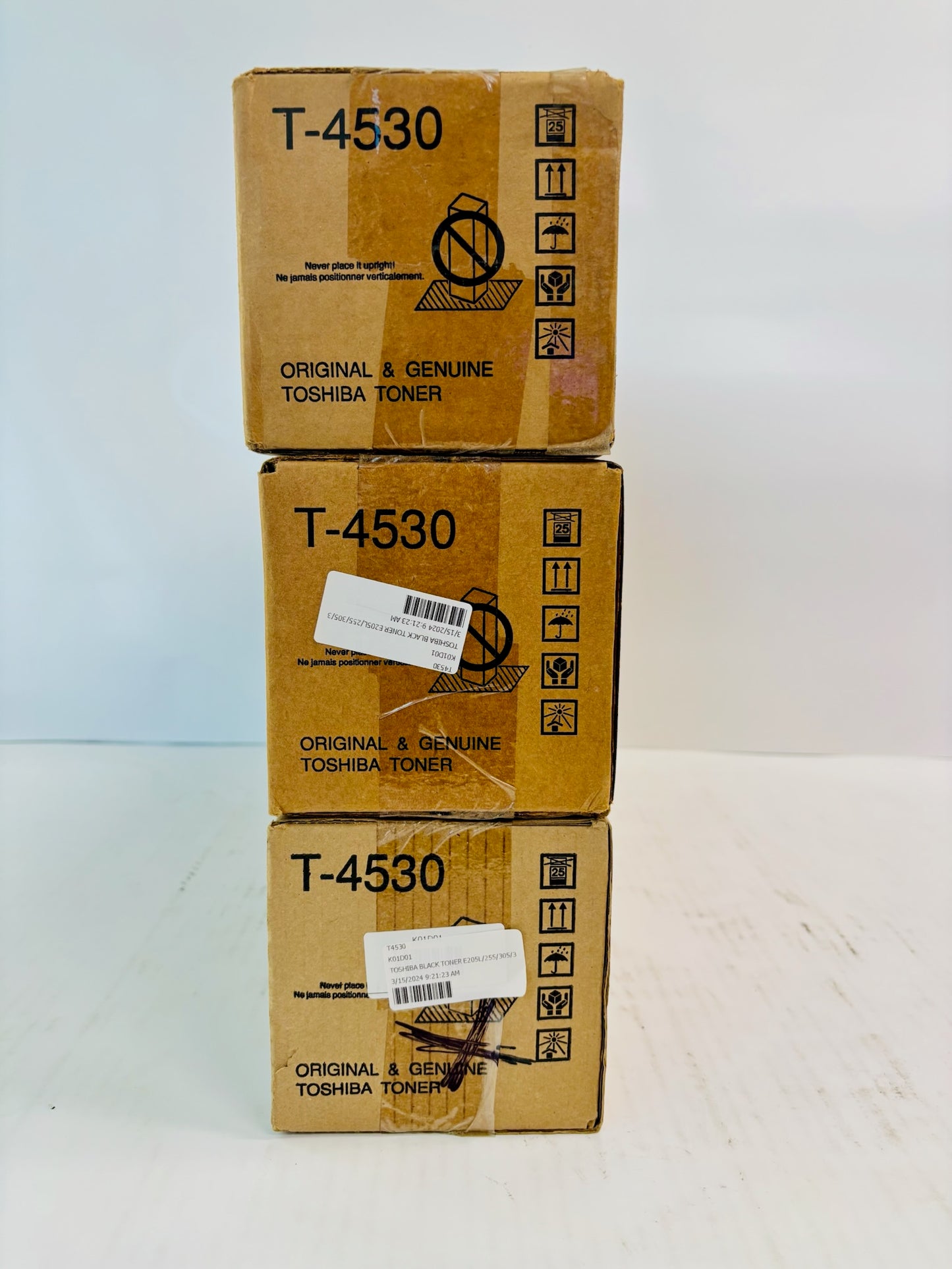 3 Genuine Toshiba E STUDIO 205L,205SE,255 Black Toner T-4530-K