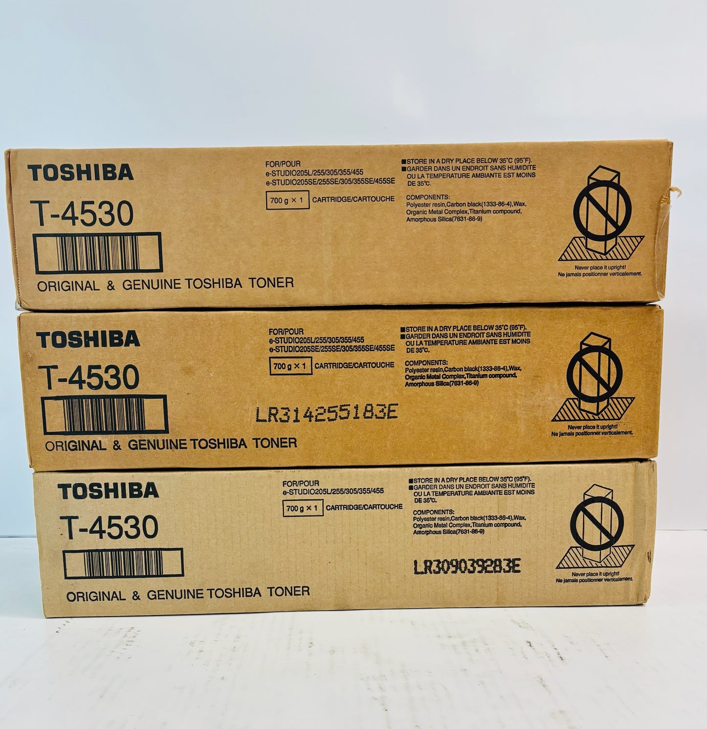 3 Genuine Toshiba E STUDIO 205L,205SE,255 Black Toner T-4530-K