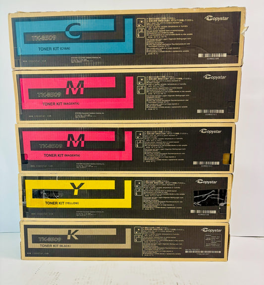 5 OEM Kyocera CS 4550ci, 4551 ci Cyan, Magenta, Yellow & Black Toner TK-8509 CMMYK