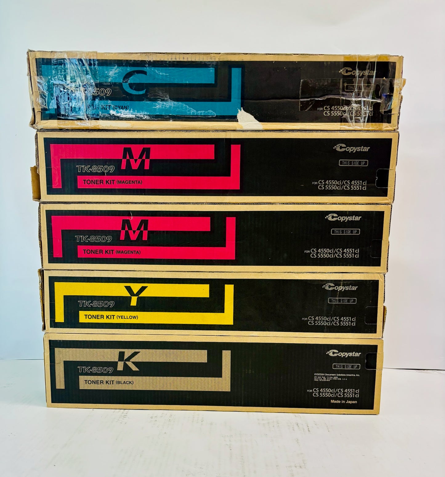 5 OEM Kyocera CS 4550ci, 4551 ci Cyan, Magenta, Yellow & Black Toner TK-8509 CMMYK