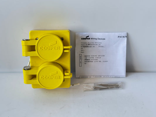 Eaton 60W33DPLX Arrow Hart 20A 125V Watertight Duplex Receptacle, Yellow