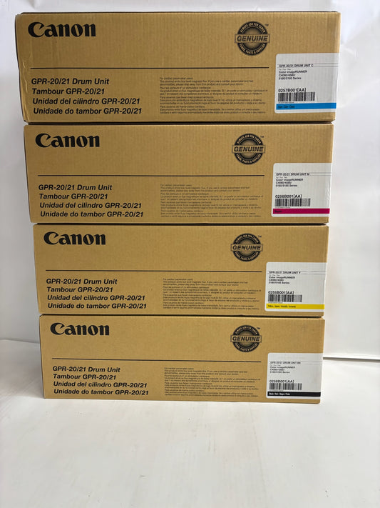 4 New Genuine Canon Color iR C4080, 4580,5180, 5185 GPR-20/21 CMYK Drum Unit