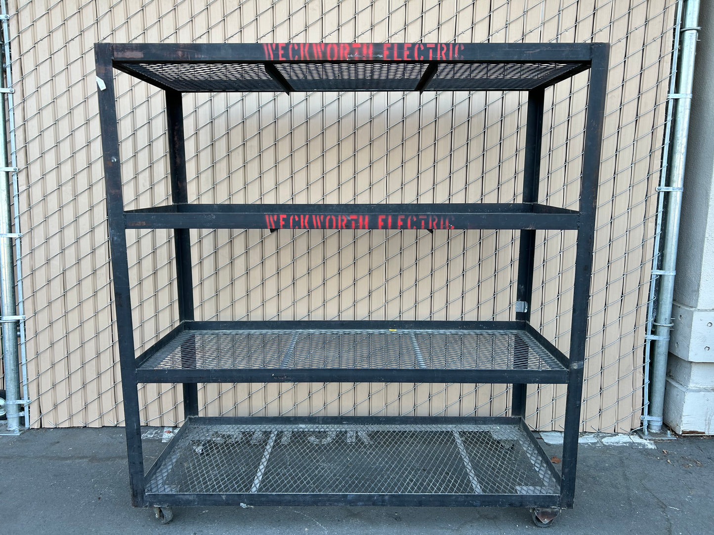 Bulk Storage Rack on wheels - Wire Decking, 5ft x 5ft x 2 ft Shelving 4 levels