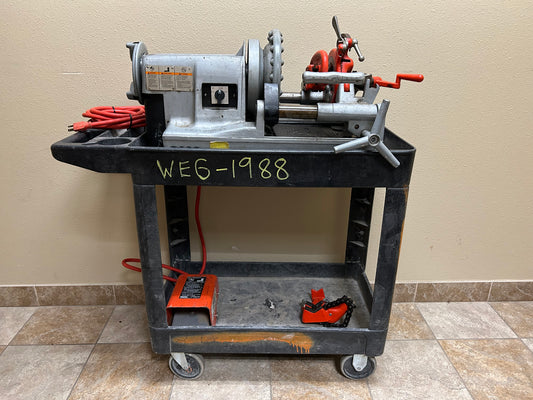 Ridgid 300 Compact Threading Machine, 1/2 to 2in NPT with Rubbermaid Cart