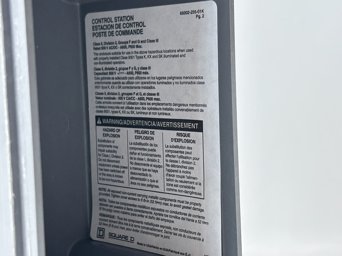 Square D 9001SKY2 2-Hole Control Station Enclosure, 30mm, NEMA Rated