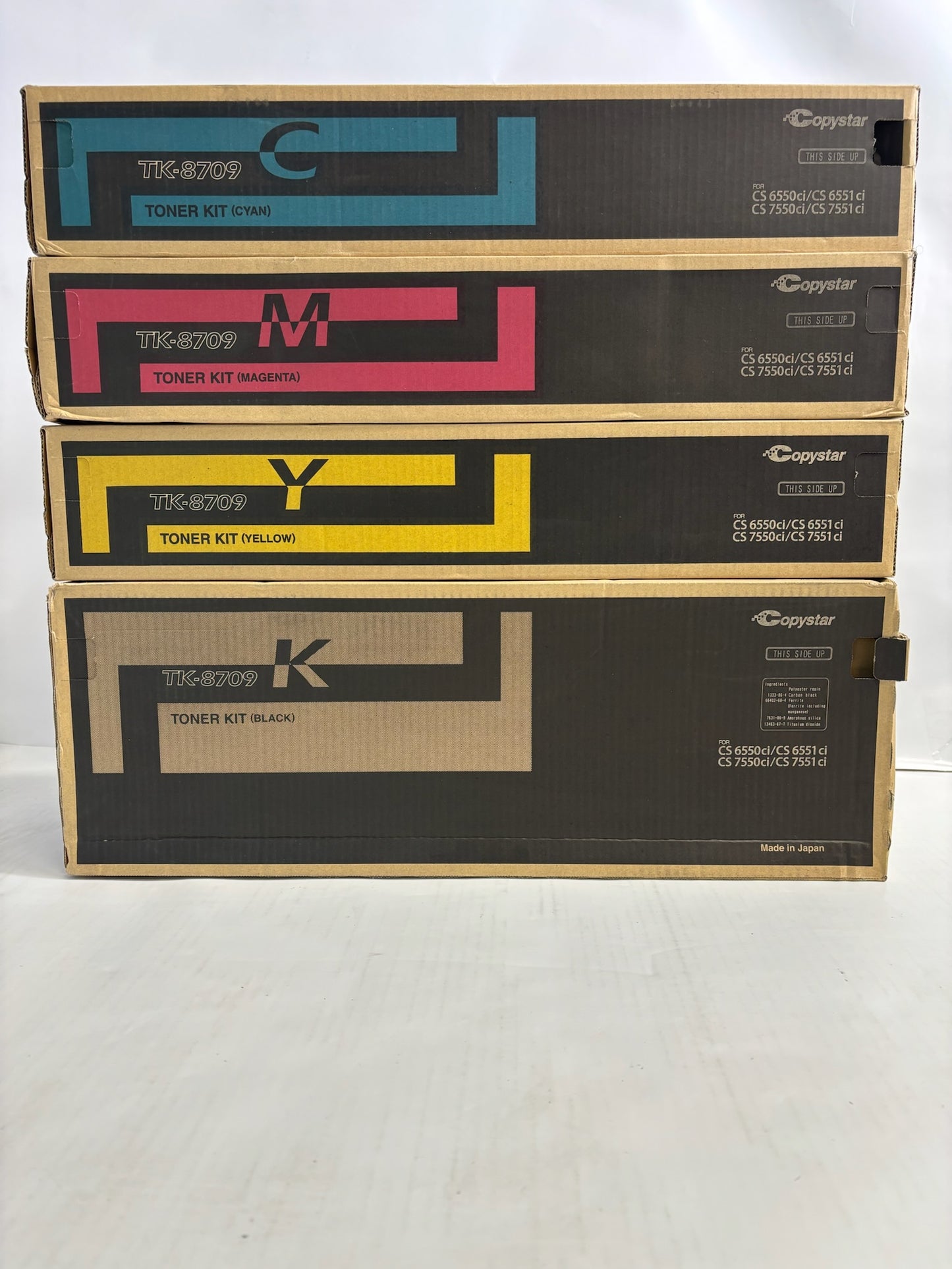 4 New Genuine Kyocera TASKalfa 6550ci,6551ci, CMYK Toners TK-8709(Same Day Ship)