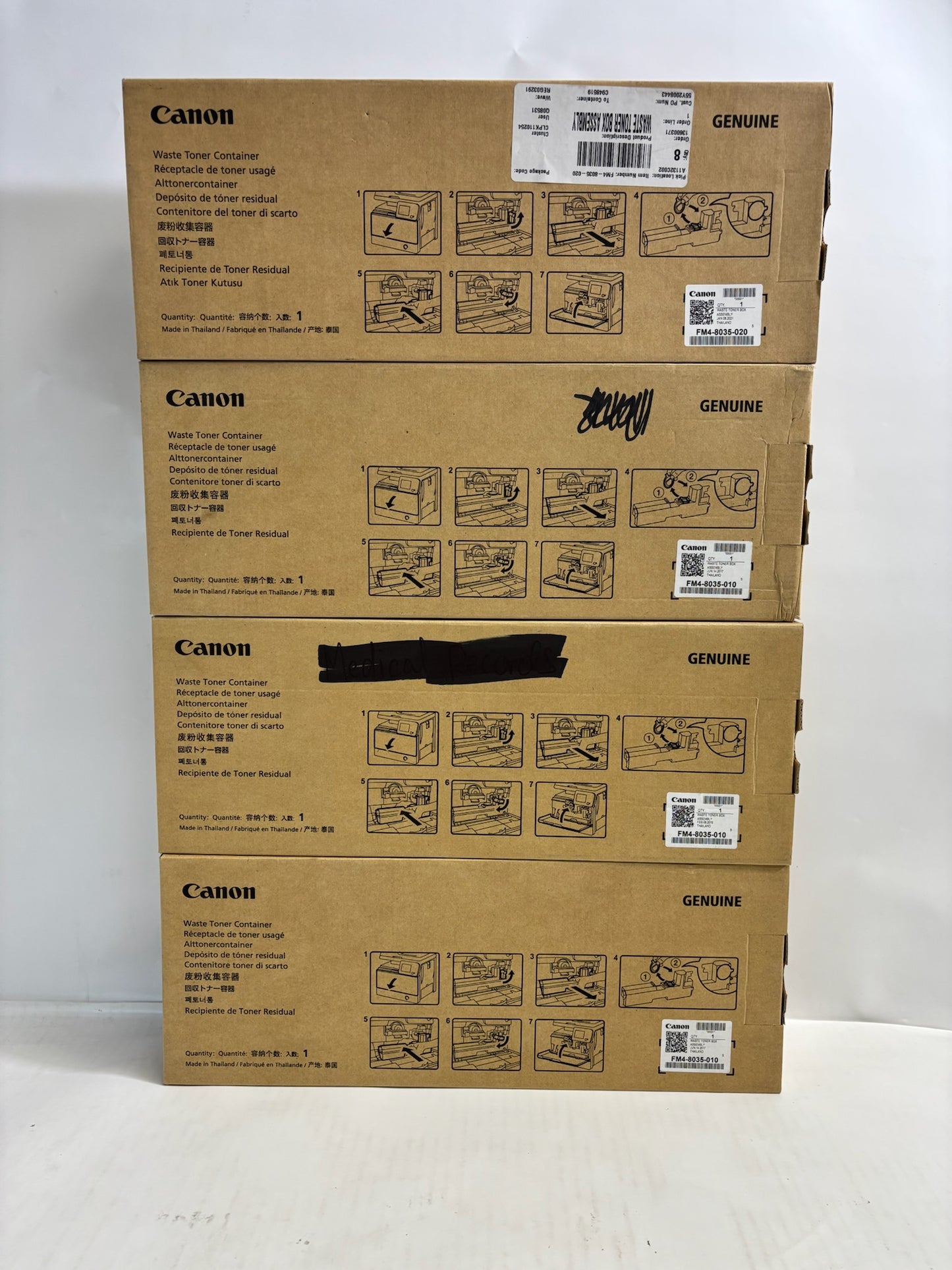 4 New OEM Canon iR ADV 1730,1730iF Waste Toner Box FM4-8035-010(FM4-8035-0000)