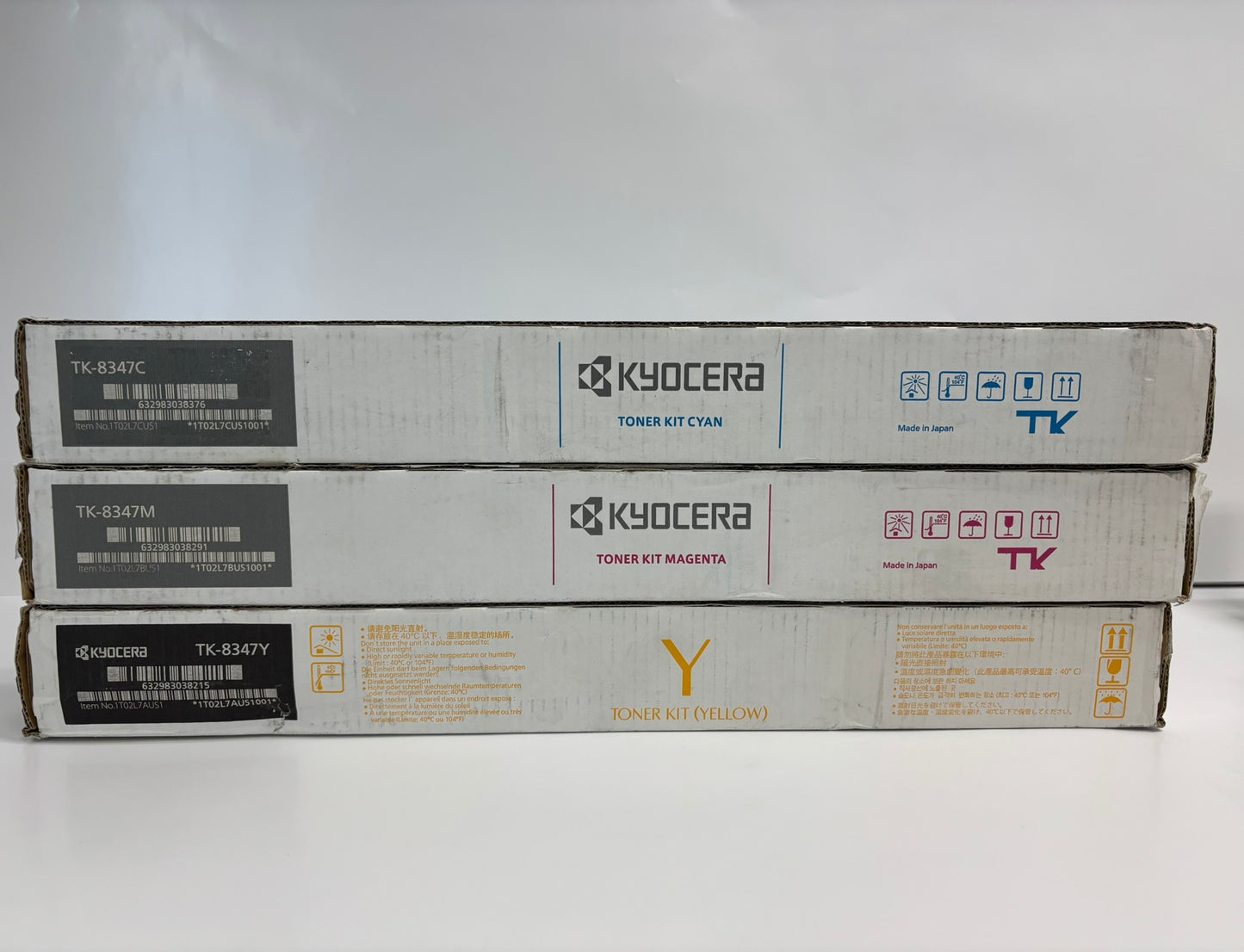 3 New OEM Kyocera TASKalfa 2552ci,2553ci CMY Toners TK-8347C, TK-8347M, TK-8347Y