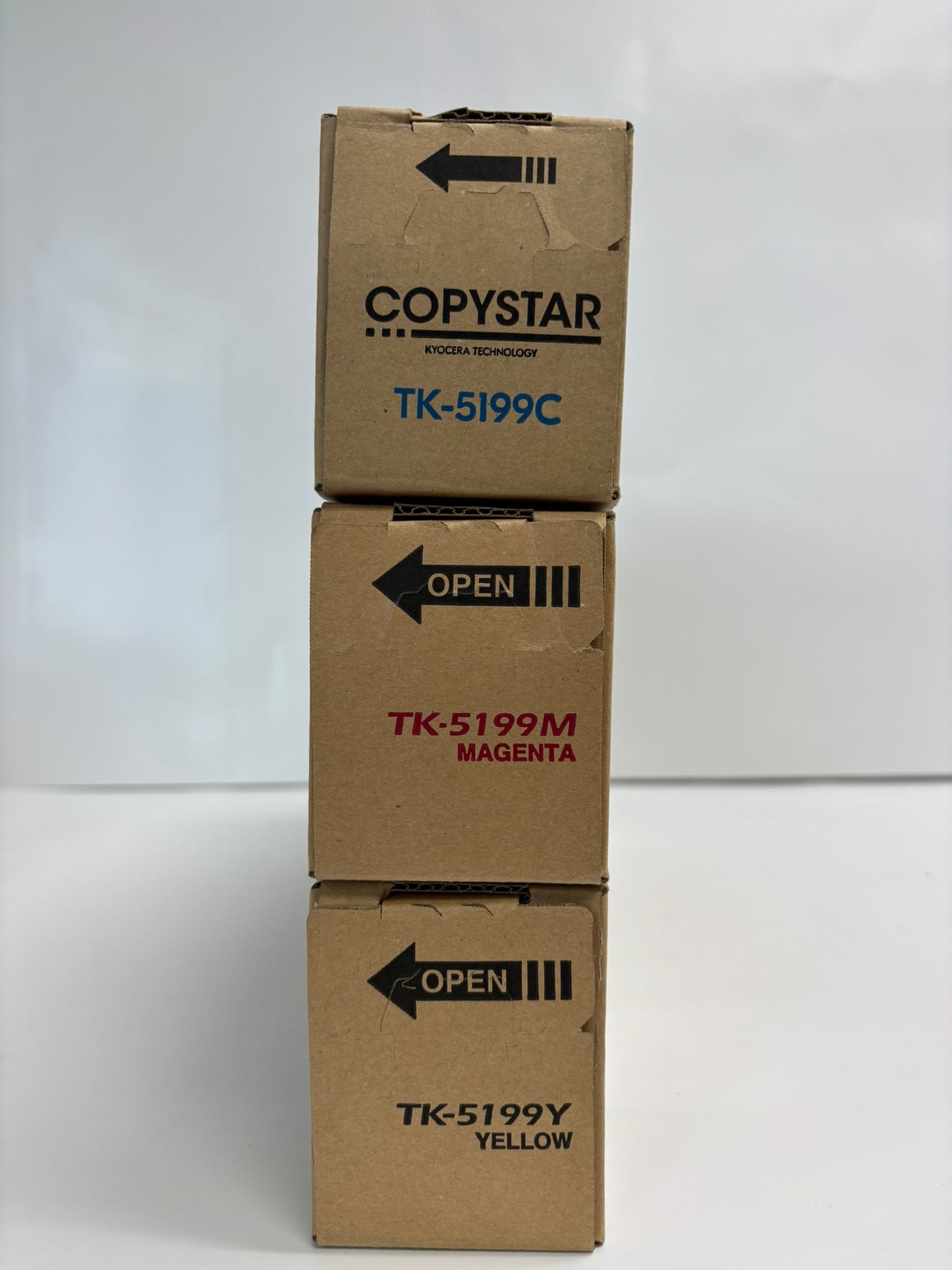 3 New Cosmetic OEM Kyocera / Copystar CS306ci,CS307ci,CS308ci TK-5199 CMY Toners