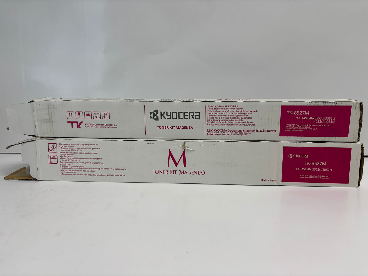 2 Open OEM Kyocera TASKalfa 3552ci,3553ci,4052ci Magenta Toners TK-8527M