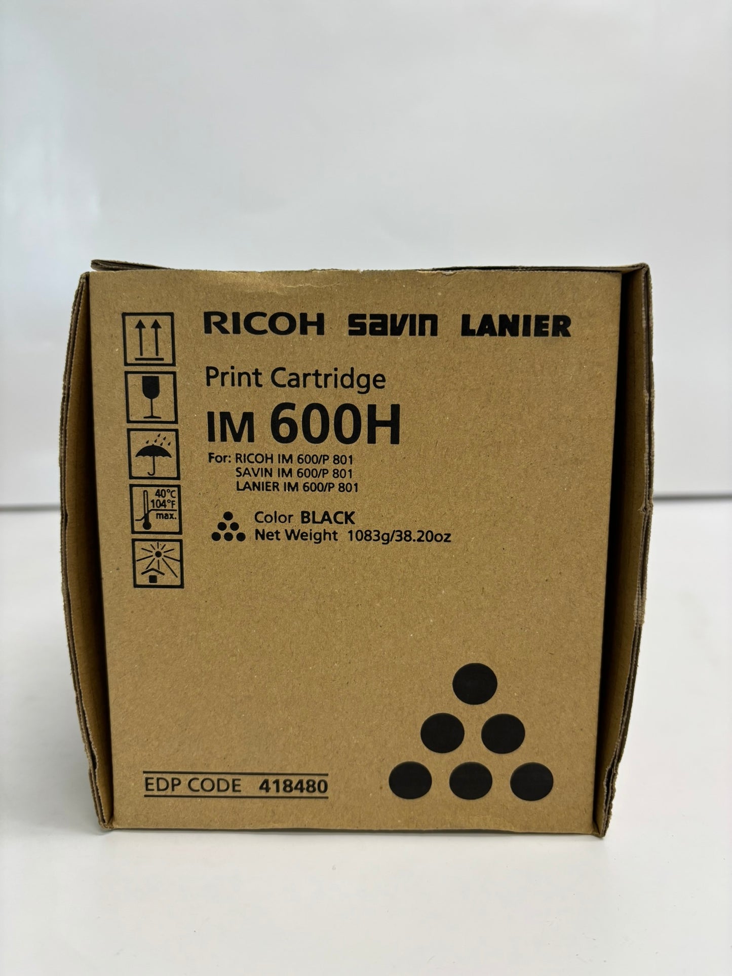 New OEM Ricoh, Savin, Lanier IM 600H, 800, 801 Black Print Cartridge 418480