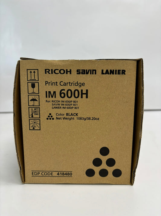 New OEM Ricoh, Savin, Lanier IM 600H, 800, 801 Black Print Cartridge 418480