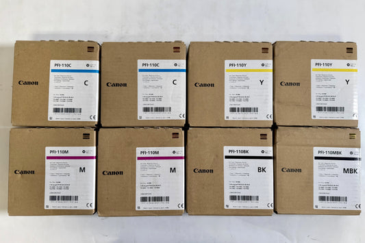8 OEM Canon iP TX2000,TX3100,TX4100 PFI-110C,C,M,M,Y,Y,BK,MBK Ink Tanks (2023)