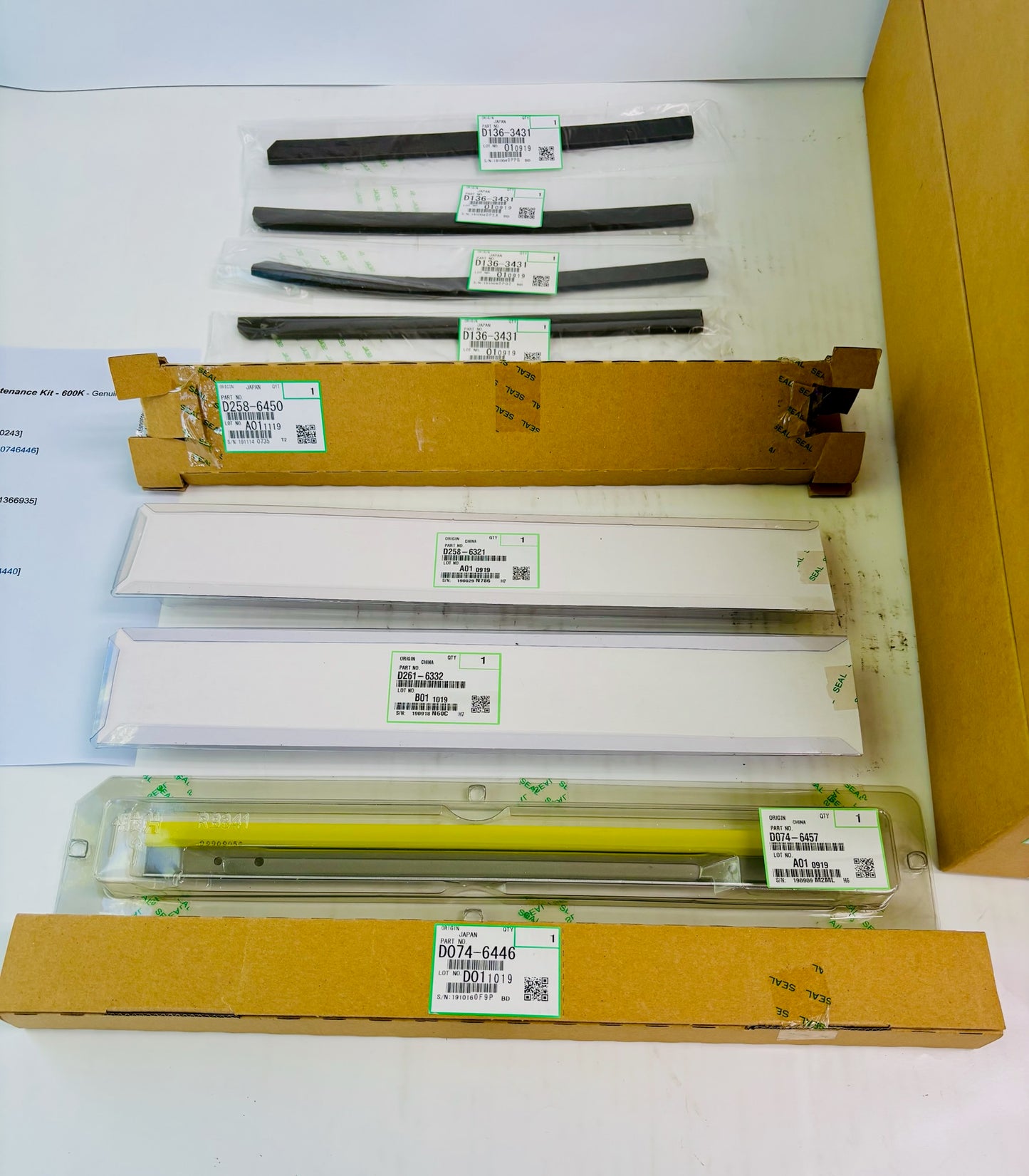 Open Genuine Ricoh Pro C5200S, C5210s Maintenance Kit PMD 260600K