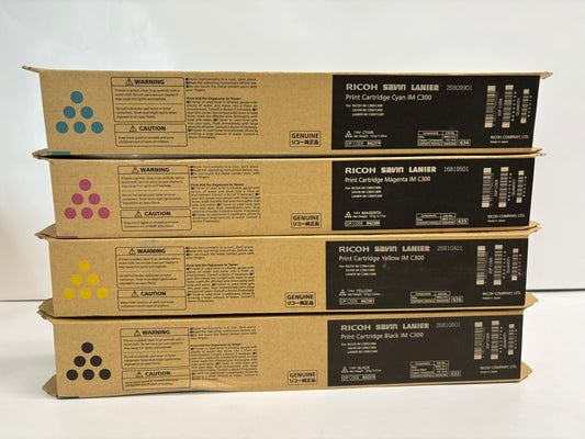4 New OEM Ricoh IM C300, C400 CMYK Toners 842378,842379,842380,842381