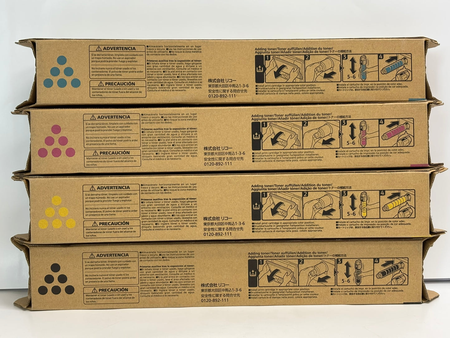 4 New OEM Ricoh IM C300, C400 CMYK Toners 842378,842379,842380,842381
