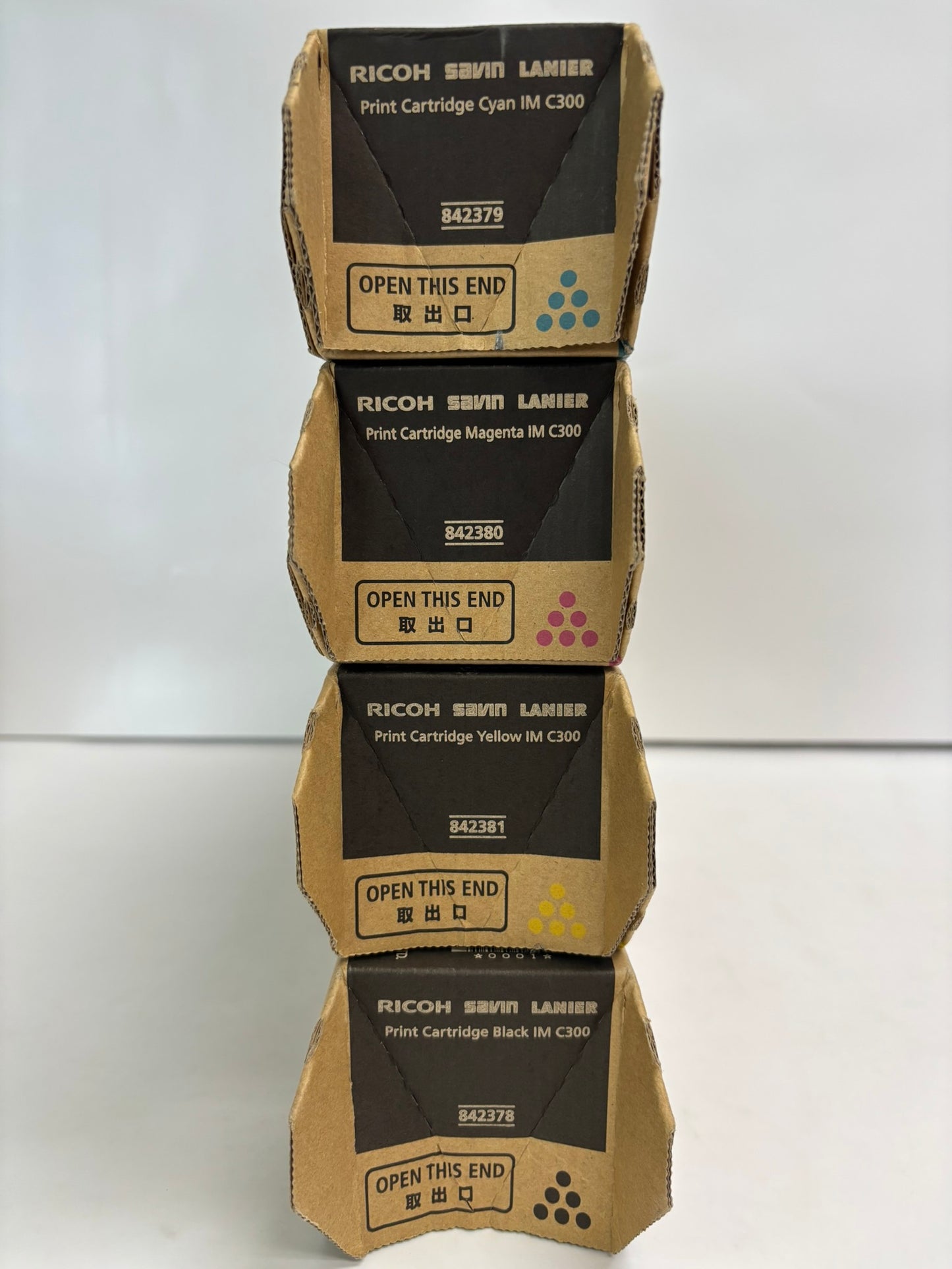 4 New OEM Ricoh IM C300, C400 CMYK Toners 842378,842379,842380,842381