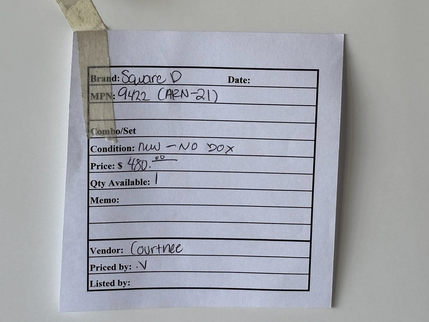 Square D 9422 ARN-21 100A Disconnect Mechanism for FAL/FCL/FHL Breakers