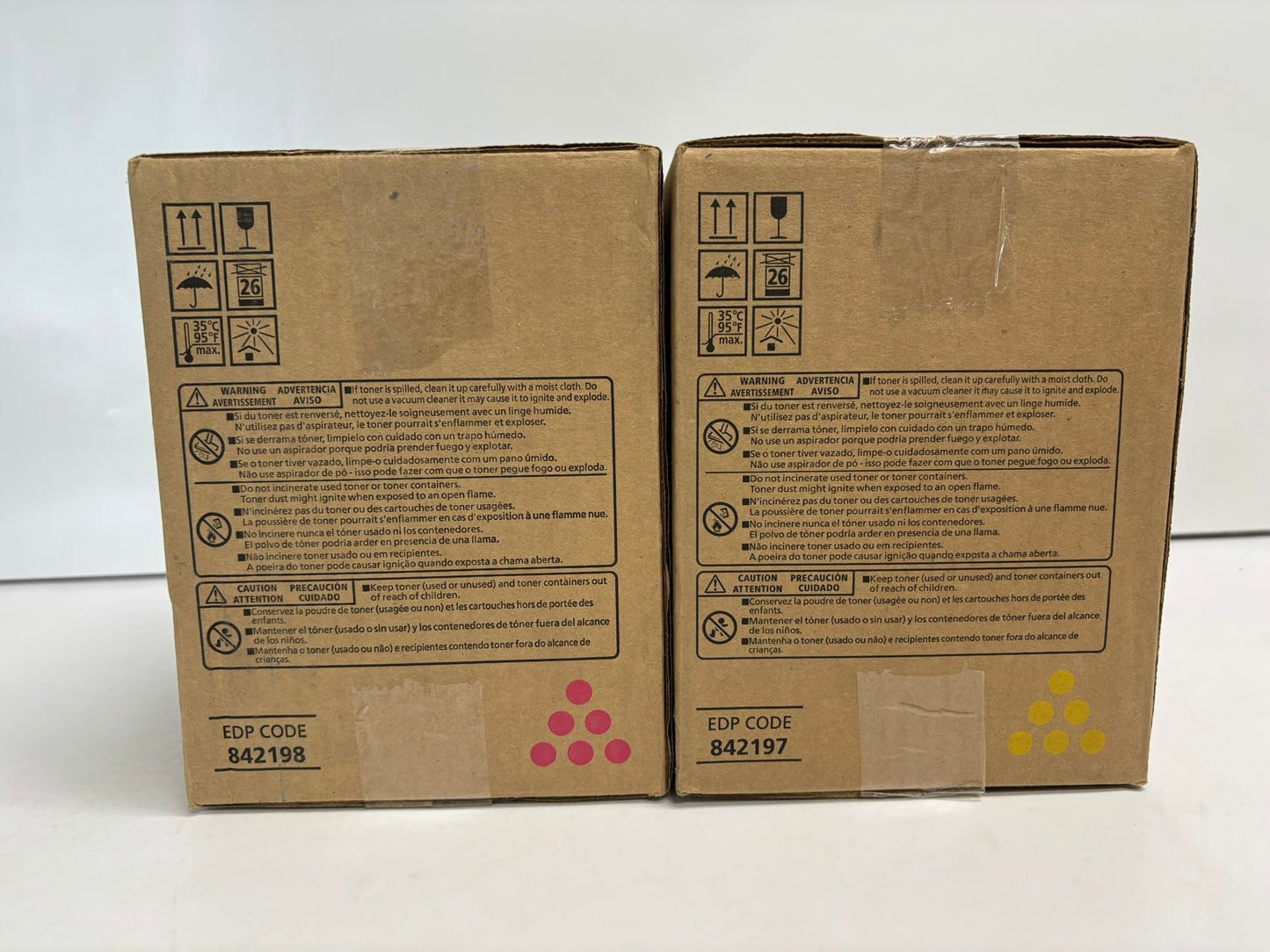 2 Genuine Ricoh IMC6500,IMC8000,MPC6503,MPC8003 MY Toners 842197, 842198