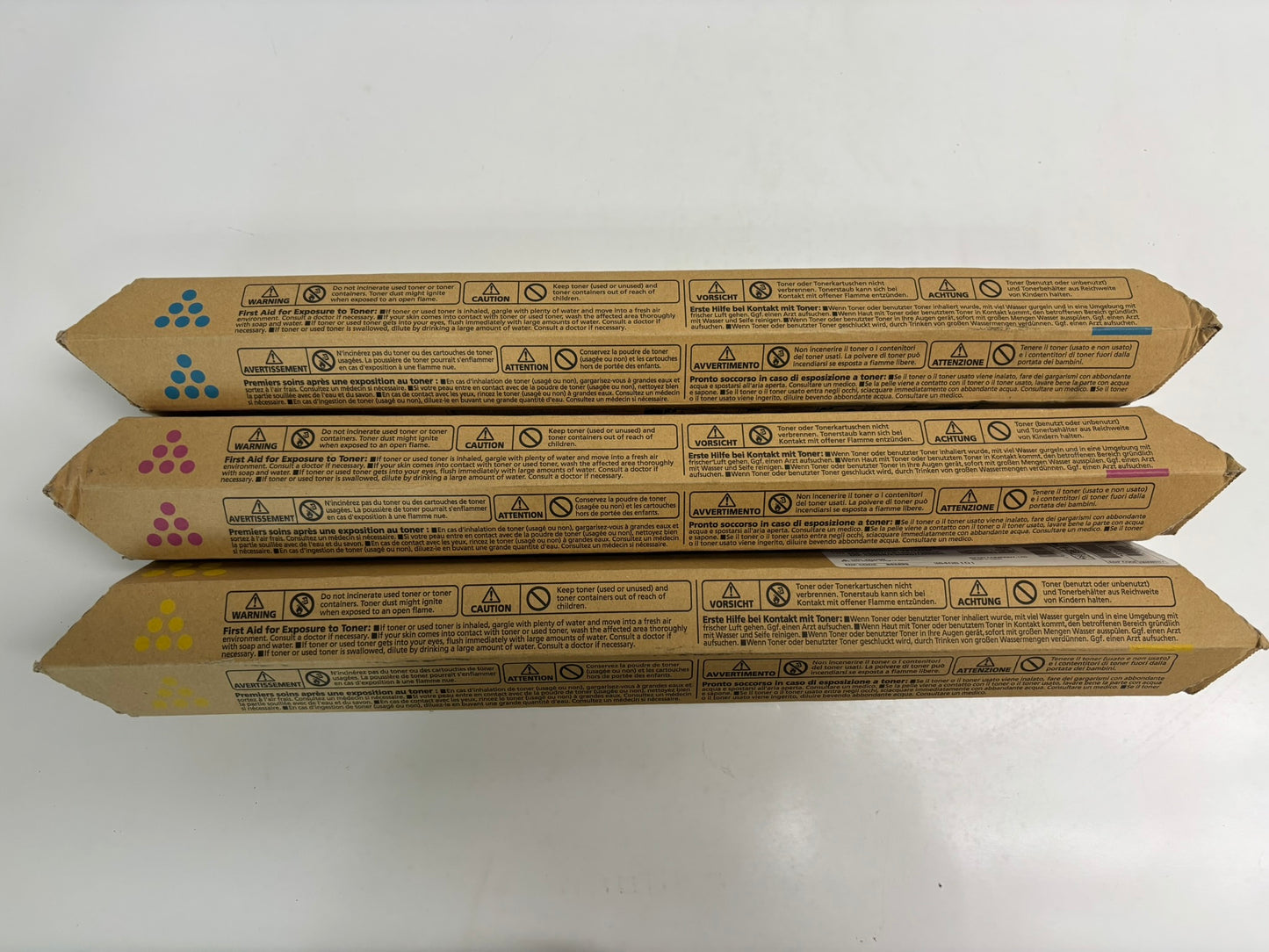 3 New OEM Ricoh MPC5501,C9155,LD655C,MPC5000 CMY Toners 842499,842500,842501