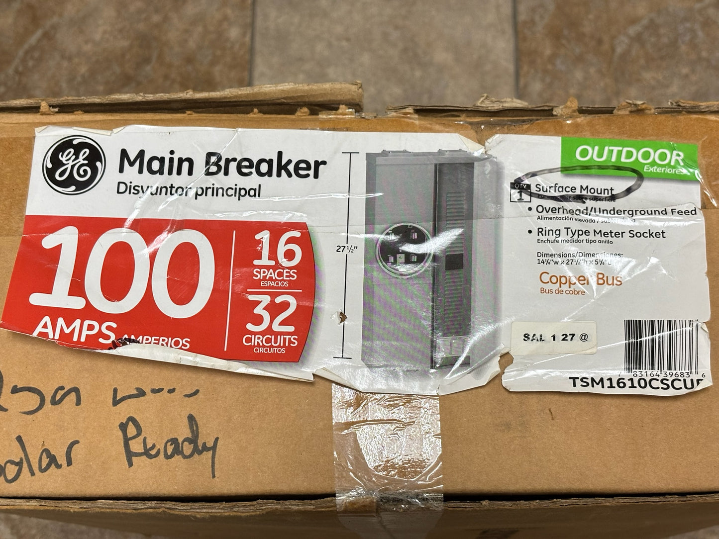 GE / ABB TSM1610CSCUP 100A 16-Space / 32-Circuit Meter/Main Load Center