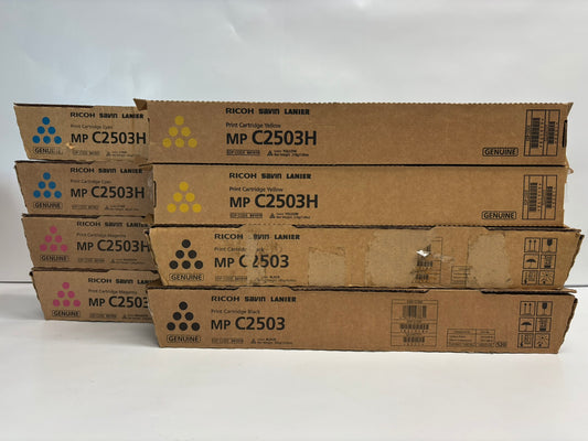 8 OEM Ricoh MP C2003,C2004,C2503,C2504 CMYK Toners 841918,841919,841920,841921
