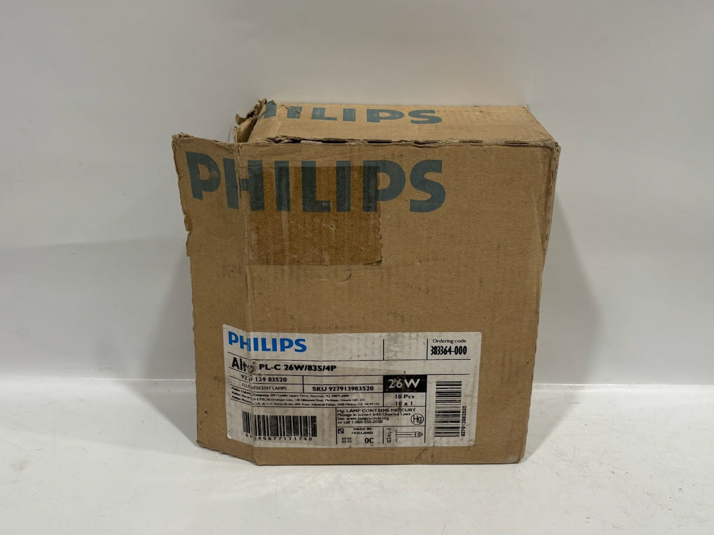 6 PK Philips PL-C 26W/835/4P Flourescent Lamp Double Tube 4 Pin Base